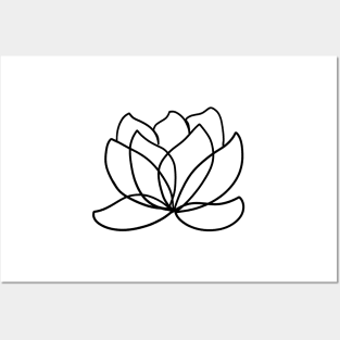 One line Art Lily Flower Posters and Art